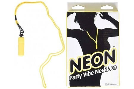 Вибро-пуля желтого цвета на шнурке Neon Party Vibe Necklace