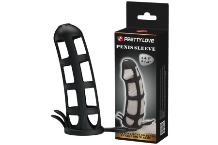 Силиконовая насадка Pretty Love Penis Sleeve с петлёй на мошонку
