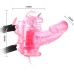 Розовая вибробабочка на ремешках Butterfly Mini с проводным пультом - фото 3