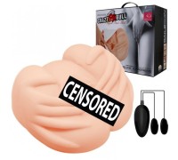 Мастурбатор-реалистик Crazy Bull с двумя отверстиями и двойным виброяйцом