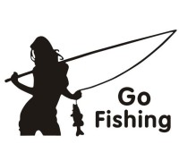 Виниловая наклейка на авто Go Fishing