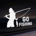 Виниловая наклейка на авто белая Go Fishing - фото 1