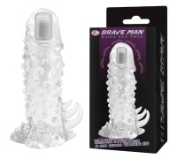 Насадка на пенис с клиторальным стимулятором и вибрацией Brave Man