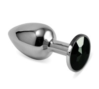Анальная пробка из стали с кристаллом черного цвета Black Rosebud Classic S
