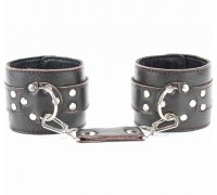 Наручники на пряжке из натуральной кожи темно-коричневого цвета