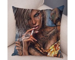 Наволочка на подушку Smoking Girl