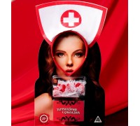 Эротический набор Территория соблазна: Медсестра - ободок, подвязка, 10 карт