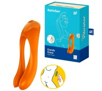 Универсальный перезаряжаемый вибростимулятор Satisfyer Candy Cane оранжевый