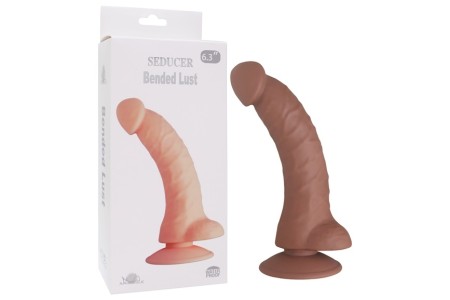 Реалистичный фаллос с загнутой головкой мулат Seducer Bended Lust Brown