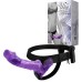 Двойной страпон с вибрацией Ultra Passionate Harness Violet 18 см и 11 см - фото