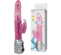 Вибратор Hi-Tech с поступательными движениями и ротацией Mariposa Tulip