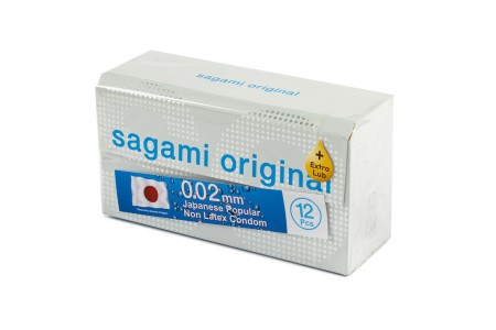 Полиуретановые презервативы Sagami Original 0,02 Extra Lub 12 шт