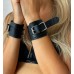 Классические черные наручники из натуральной кожи - фото 4