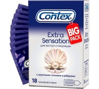 Презервативы Contex №18 Extra Sensation с крупными точками и ребрами