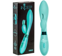 Вибратор с клиторальным стимулятором-кроликом Indeep Turquoise