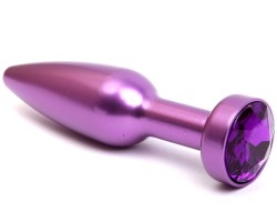 Фиолетовая металлическая пробка с фиолетовым стразом, размер S