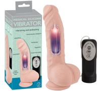 Реалистичный фаллос с пульсацией Medical Silicone 20 см