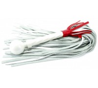 Эксклюзивная белая кожаная плеть с витой ручкой