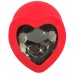 Красная силиконовая пробка с кристаллом в форме сердца S черная - фото 3