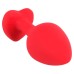 Красная силиконовая пробка с кристаллом в форме сердца M черная - фото 1