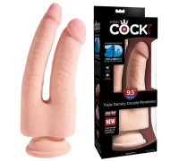 Двойной фаллос с присоской King Cock Triple Density Double Penetration 24 см