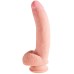Изогнутый фаллоимитатор на присоске King Cock Triple Density Cock with Balls Light 26 см - фото 1