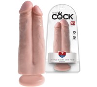 Двойной фаллос на присоске King Cock Two Cocks One Hole Light 20 см