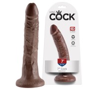 Реалистичный фаллоимитатор мулат на присоске King Cock Brown 18 см