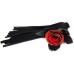 Кожаная плеть Красная Роза с замшевыми хвостами 40 см - фото