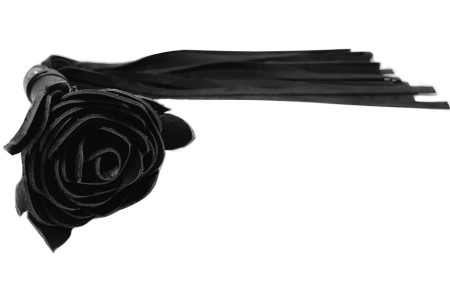Кожаная плеть Черная Роза с замшевыми хвостами 40 см
