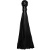 Генитальная кожаная плеть черная 30 см - фото