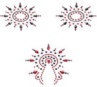 Пэстисы Breast and Pubic Jewelry черные и красные Crystal Sticker