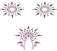 Пэстисы Breast and Pubic Jewelry черные и розовые Crystal Sticker