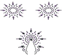 Пэстисы Breast and Pubic Jewelry черные и сиреневые Crystal Sticker