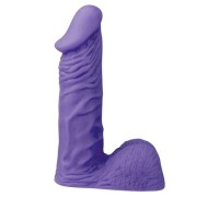Фиолетовый фаллос с ярко выраженной головкой и мошонкой X Skin 15 см