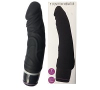 Реалистичный вибратор черного цвета 19 см