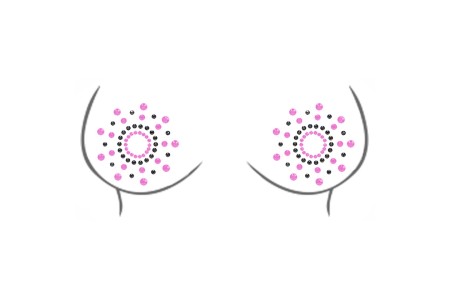 Наклейки на грудь со стразами Body Covers