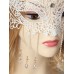 Ажурная кремовая маска с цепями и кристаллами - фото 3