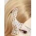 Ажурная кремовая маска с цепями и кристаллами - фото 4