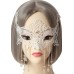 Ажурная кремовая маска с цепями и кристаллами - фото
