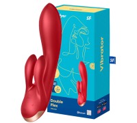 Смарт-вибратор с клиторальным стимулятором Satisfyer Double Flex красный