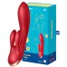 Смарт-вибратор с клиторальным стимулятором Satisfyer Double Flex красный - фото