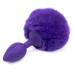 Силиконовая анальная пробка с фиолетовым хвостиком - фото