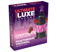 Презерватив черный Luxe Black Ultimate Реактивный Трезубец с ароматом шоколада