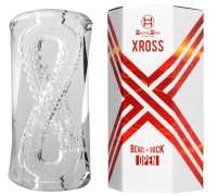 Прозрачный мастурбатор с двумя спиральными входами Xross Open Beads Rock