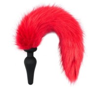 Силиконовая анальная втулка с красным хвостиком Furry Fox 46 см