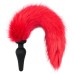 Силиконовая анальная втулка с красным хвостиком Furry Fox 46 см - фото