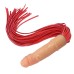 Красная БДСМ плеть с фаллосом 66 см - фото