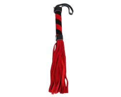 Компактная красно-черная плеть из замши 28 см