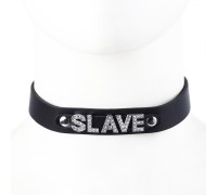 Стильный черный чокер Slave